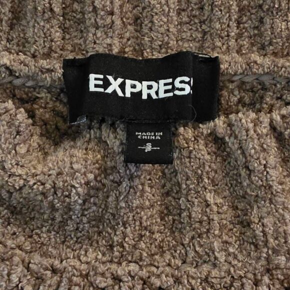 Express Dark Brown Braided Sweater Size Small - Picture 4 of 5